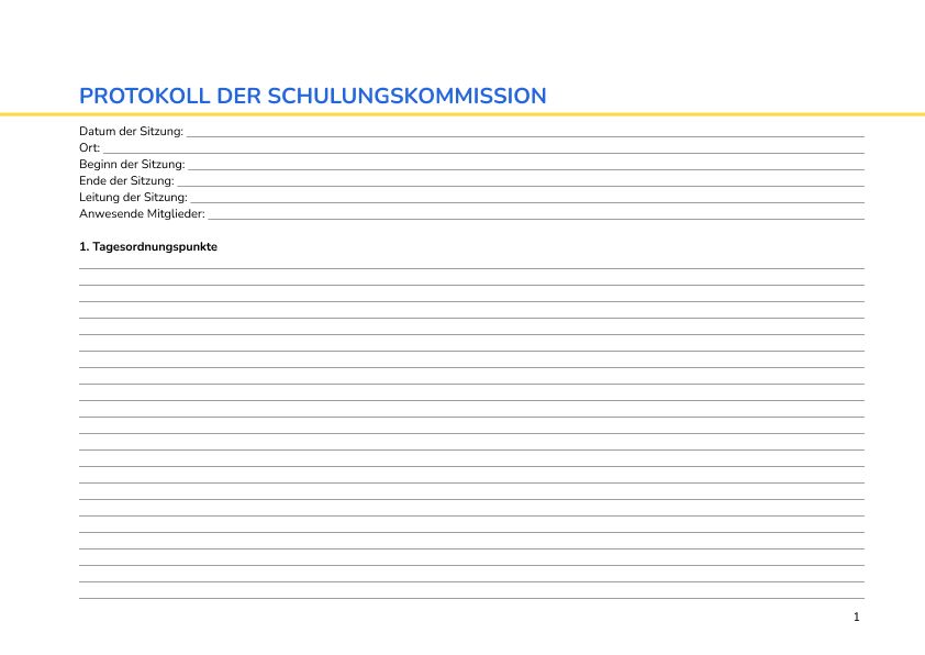 Protokoll der Schulungskommission