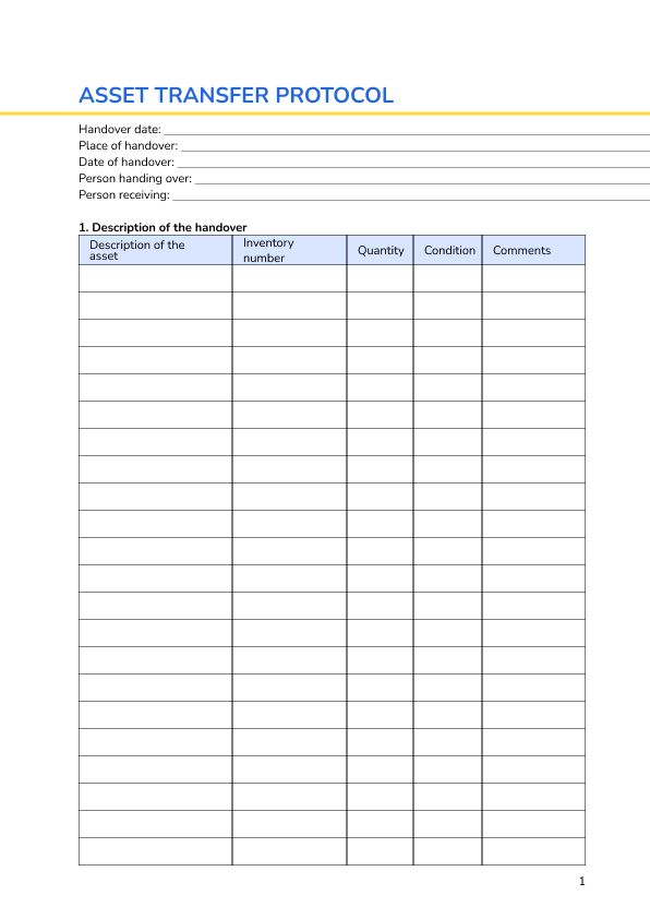 Asset transfer protocol