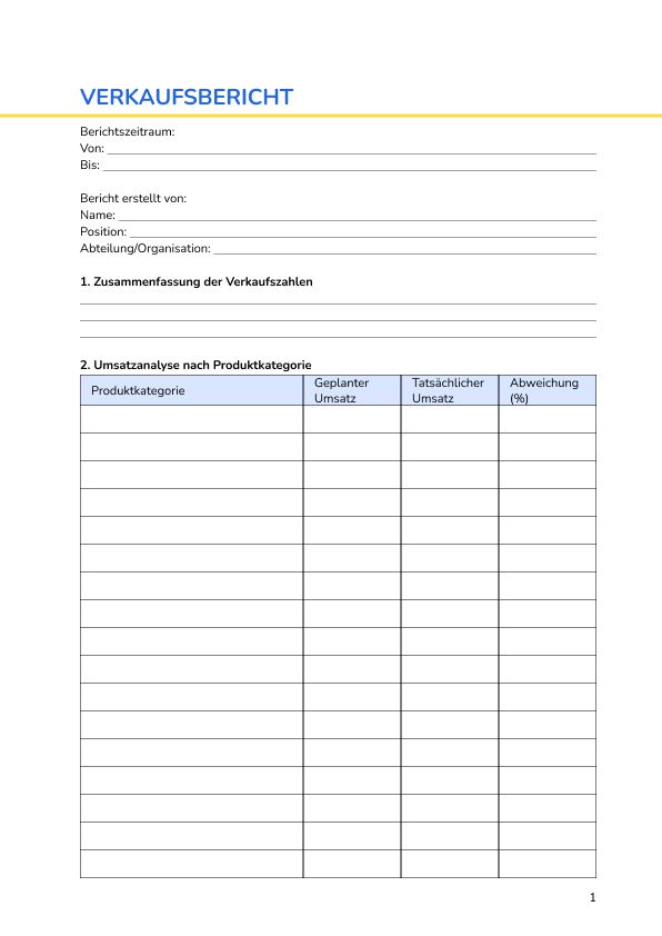 Verkaufsbericht