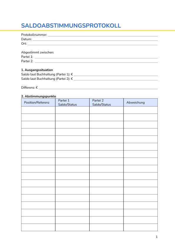 Saldoabstimmungsprotokoll