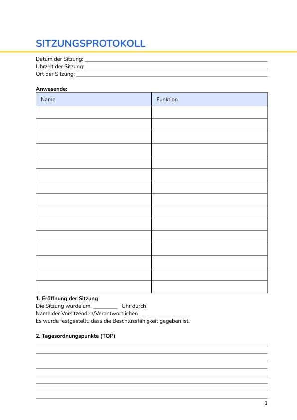 Sitzungsprotokoll