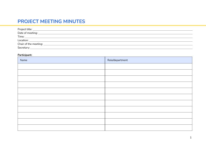 Project meeting minutes