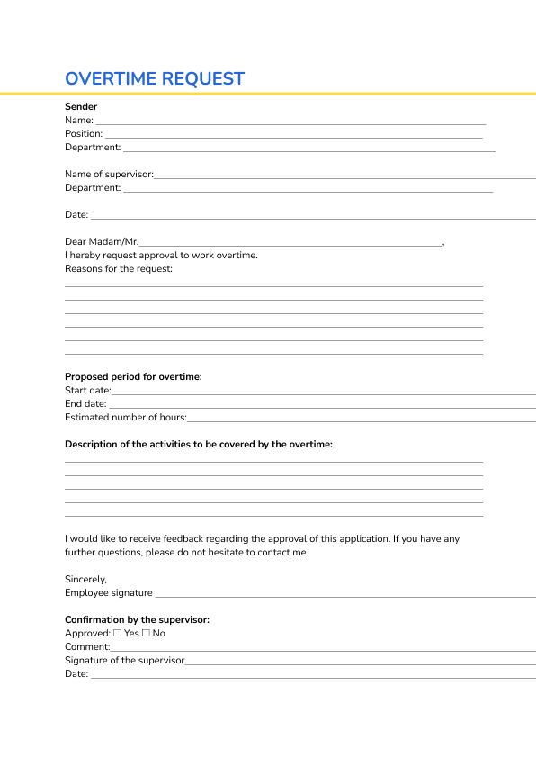 Overtime request