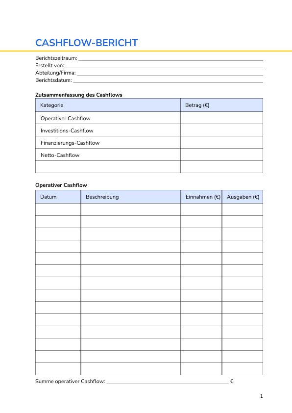 Cashflow-Bericht