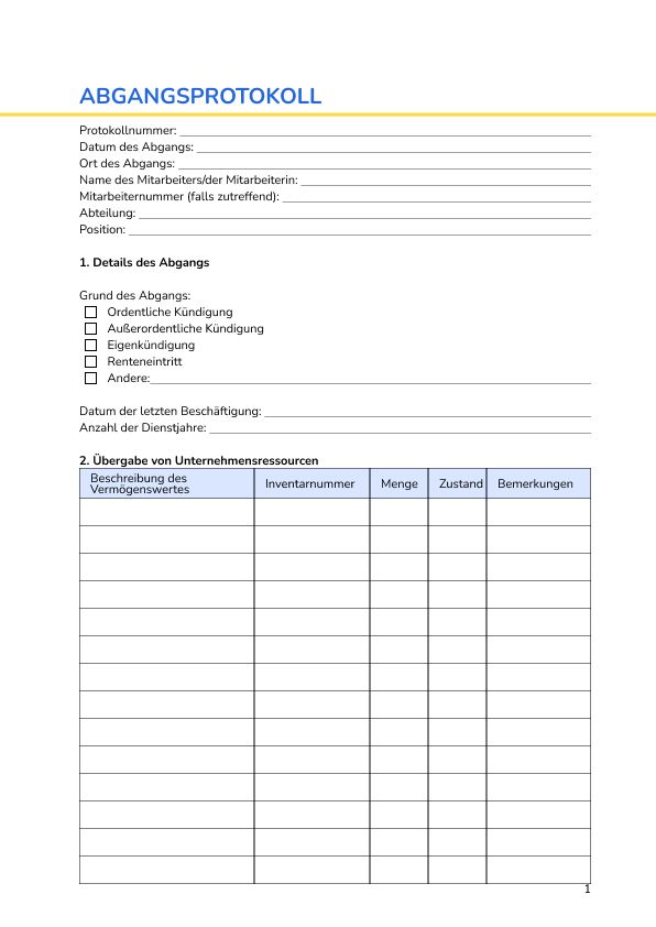 Abgangsprotokoll