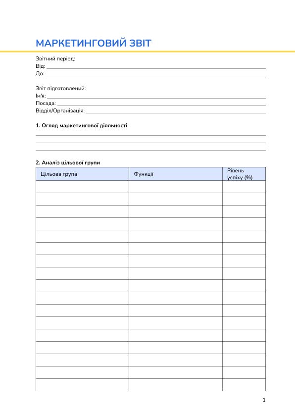 Маркетинговий звіт