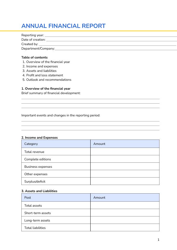Annual financial report