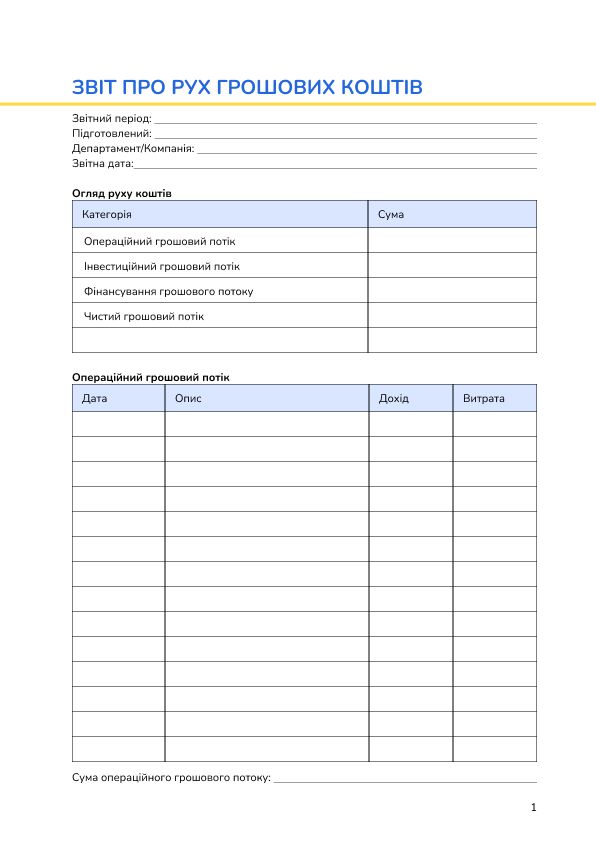Звіт про рух грошових коштів