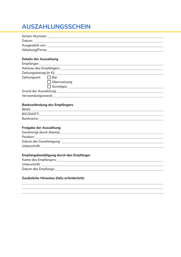 Auszahlungsschein
