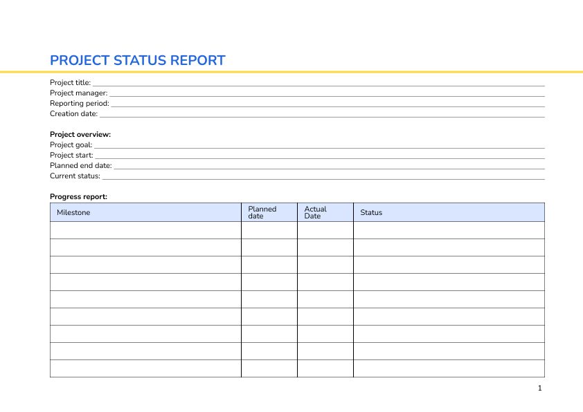 Project status report