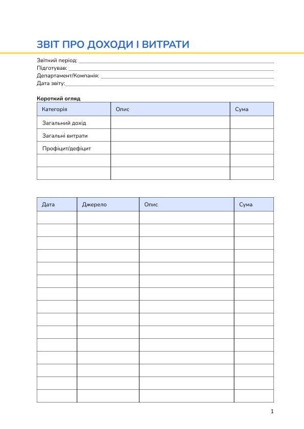 Звіт про доходи і витрати