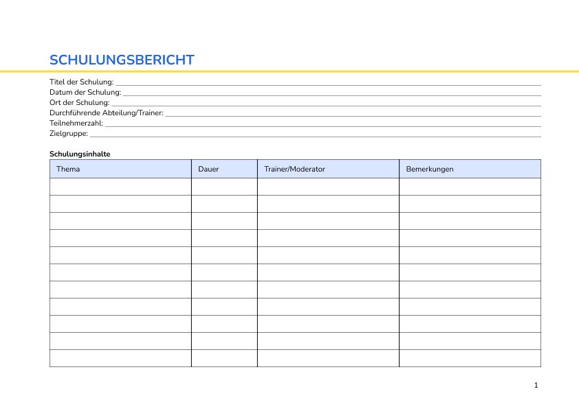 Schulungsbericht