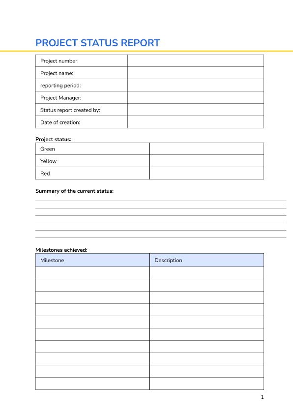 Project status report