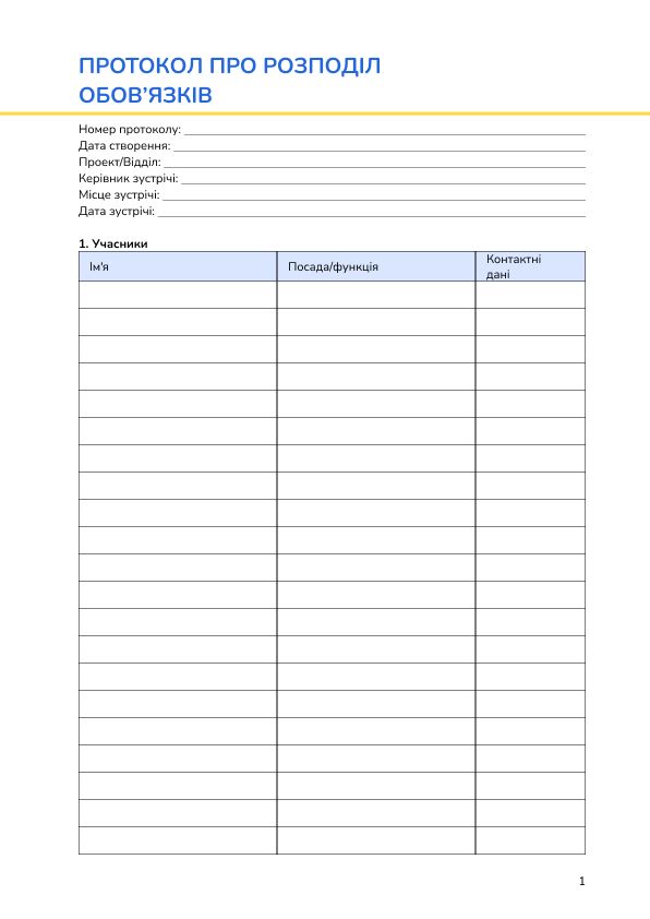Протокол про розподіл обов’язків