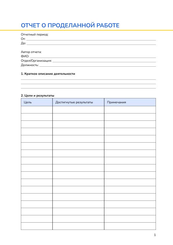 Отчет о проделанной работе