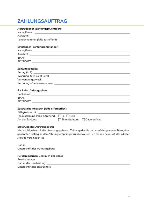 Zahlungsauftrag