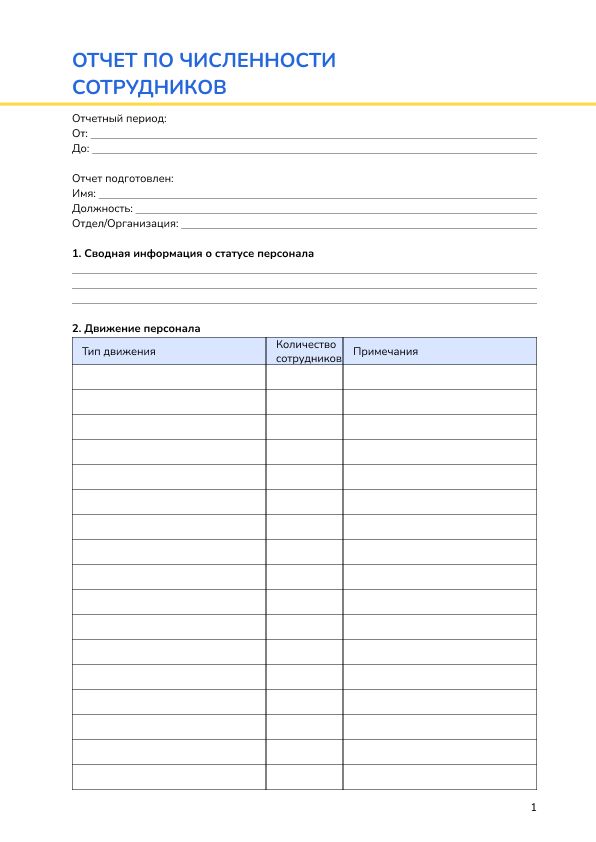 Отчет по численности сотрудников