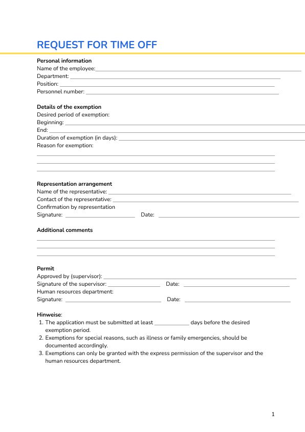 Request for time off