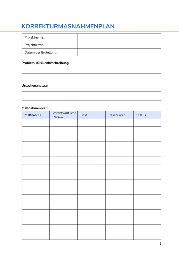 Korrekturmaßnahmenplan