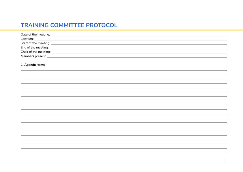 Training committee protocol