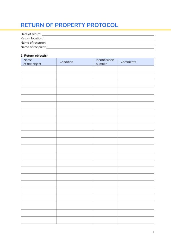 Return of property protocol