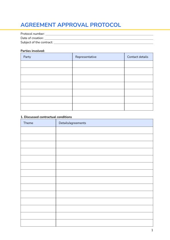 Agreement approval protocol