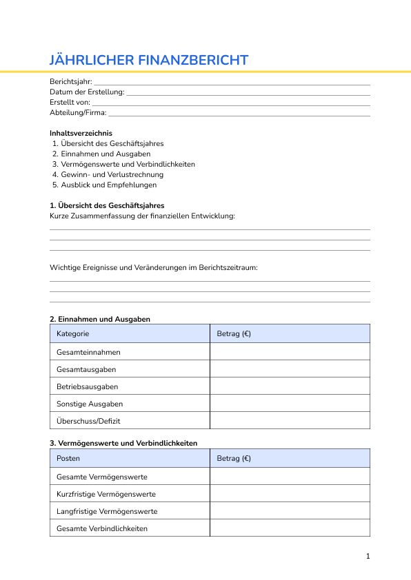 Jährlicher Finanzbericht