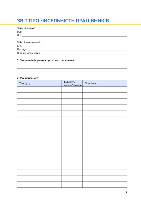 Звіт про чисельність працівників