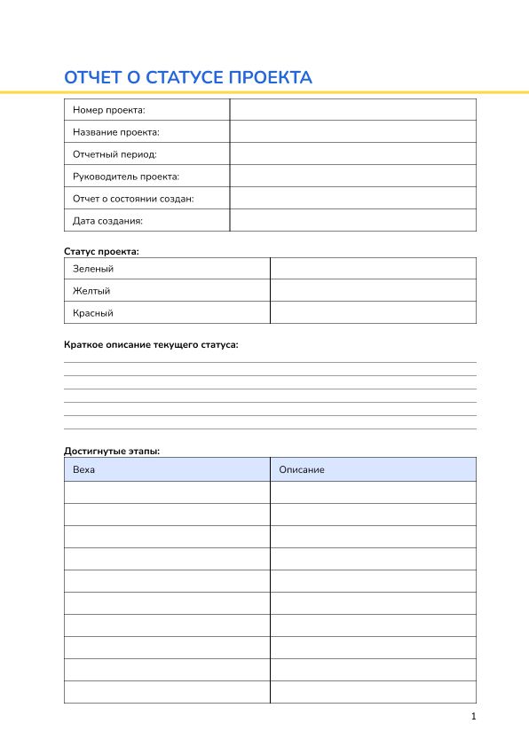 Отчет о статусе проекта