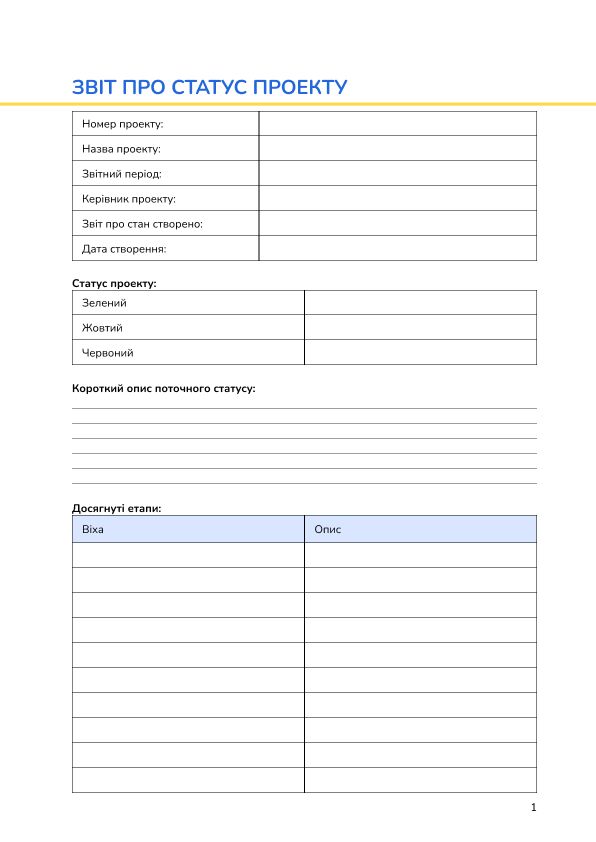 Звіт про статус проекту