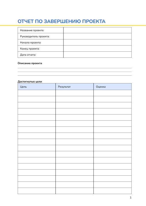 Отчет по завершению проекта