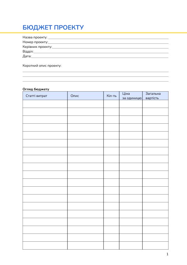 Бюджет проекту