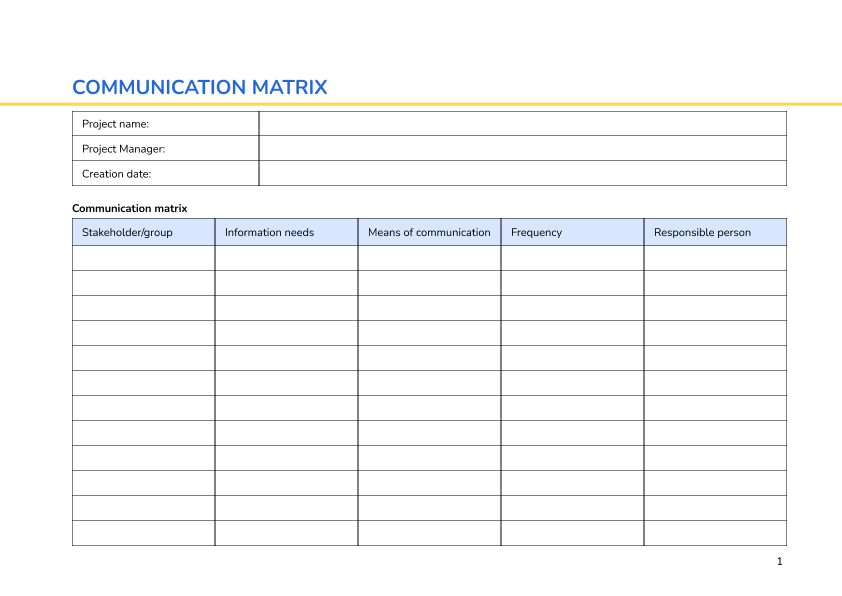 Communication matrix