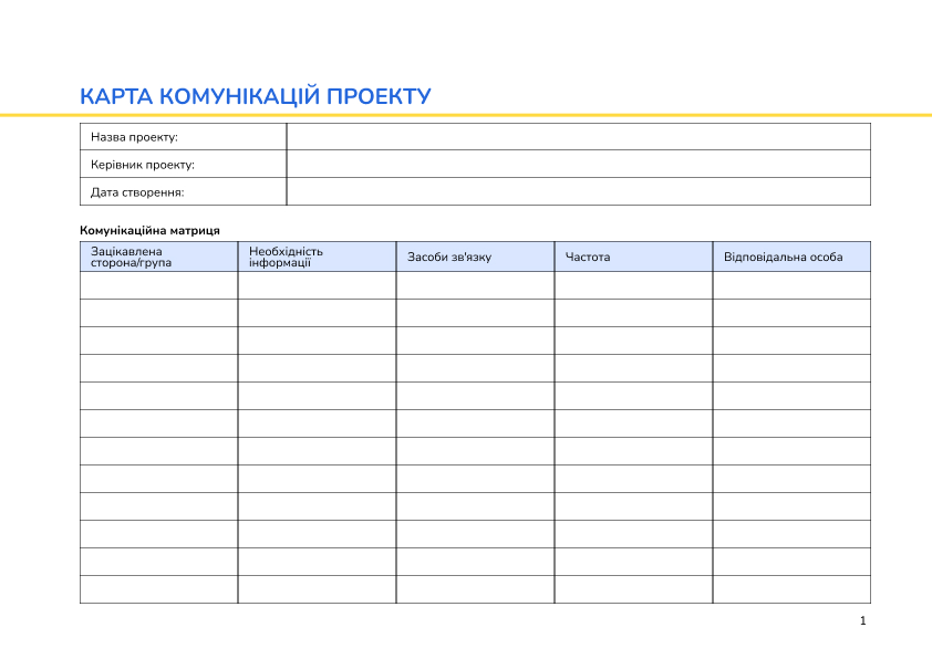 Карта комунікацій проекту