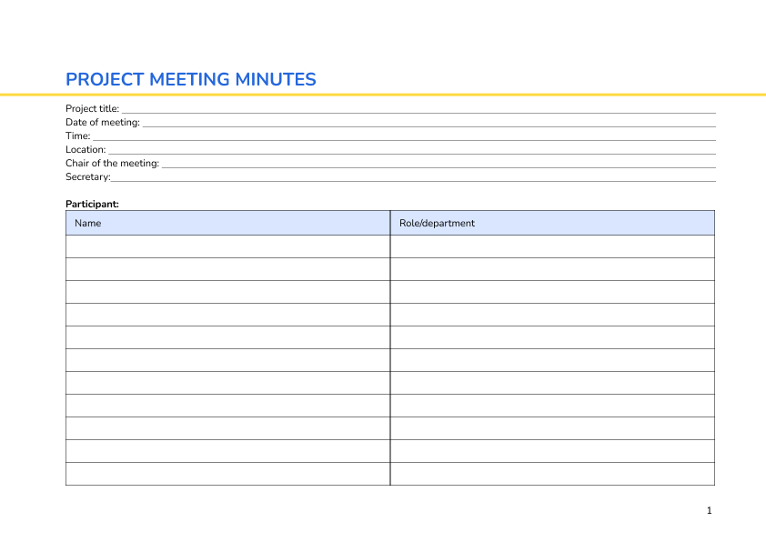 Project meeting minutes